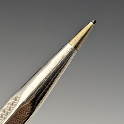 British Vintage Yard O Red Rolled Silver Hexagon Propelled Pencil in Paper Box